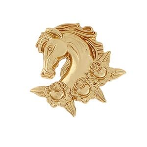 Weatern Horse & Rose Brooch